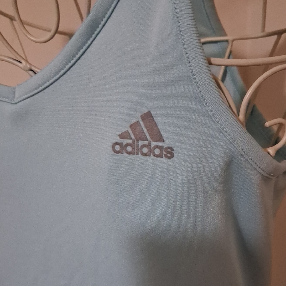 adidas Light Blue Performance Racerback Tank - Picture 2 of 6